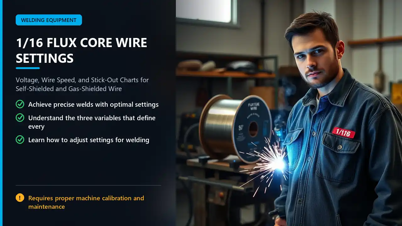 1/16 flux core wire settings chart