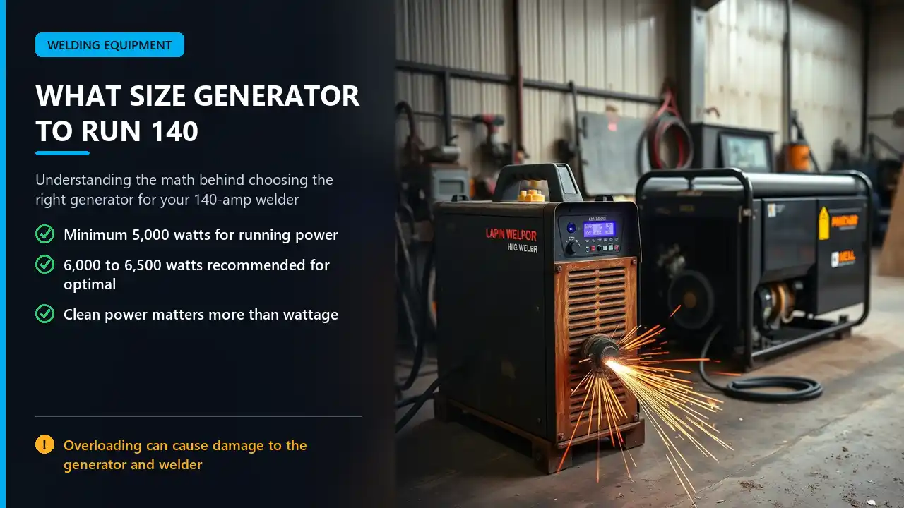 140 amp welder and generator setup