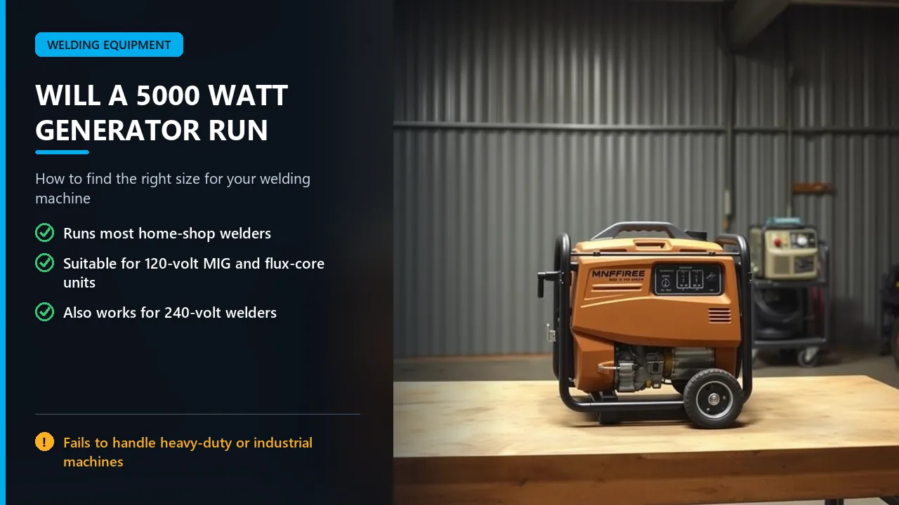 5000 watt generator running a welder
