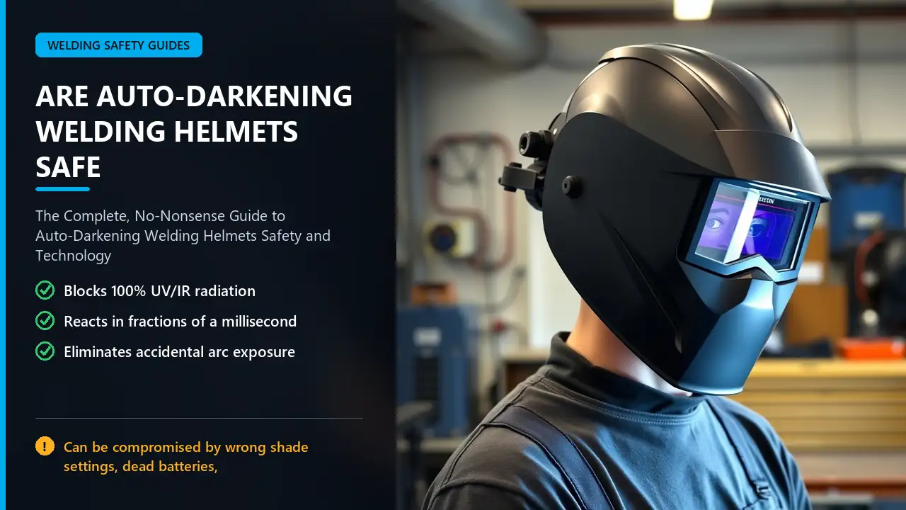 Auto-darkening welding helmets in a workshop setting