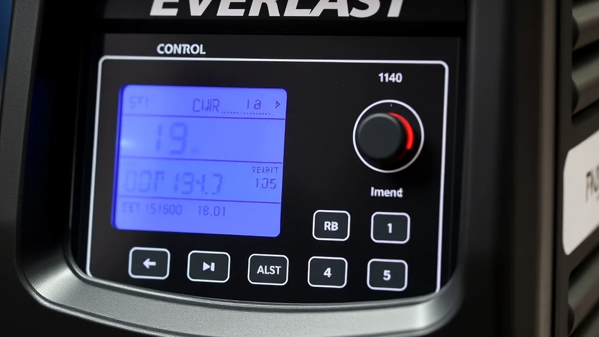 Everlast 140E 110V Flux Core Welder control panel