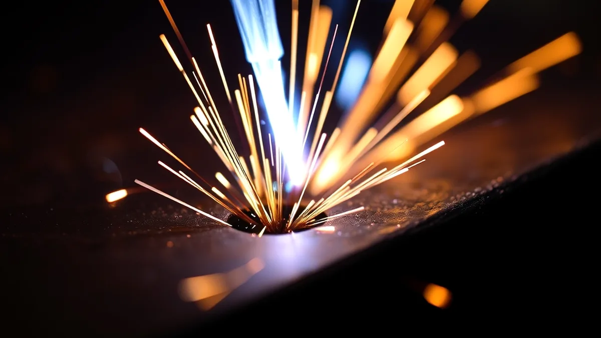 flux core weld pool with characteristic pop