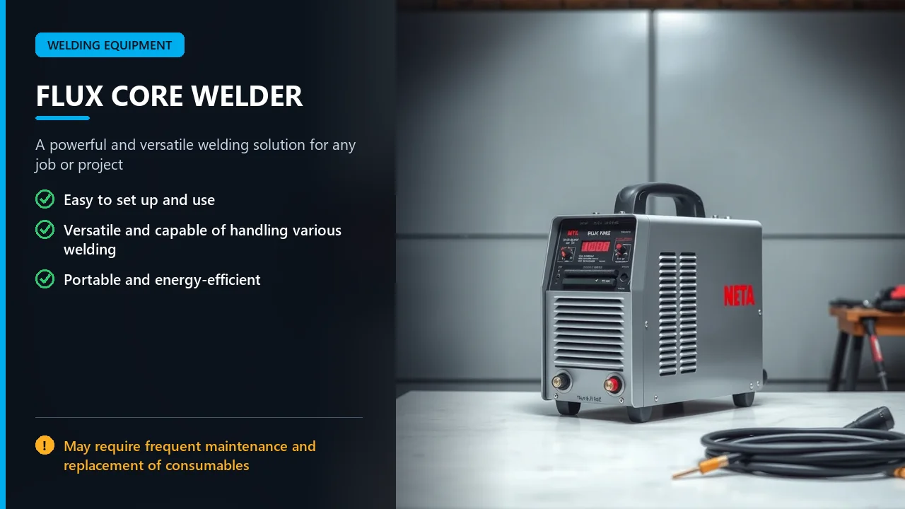 Flux core welder in a workshop setting
