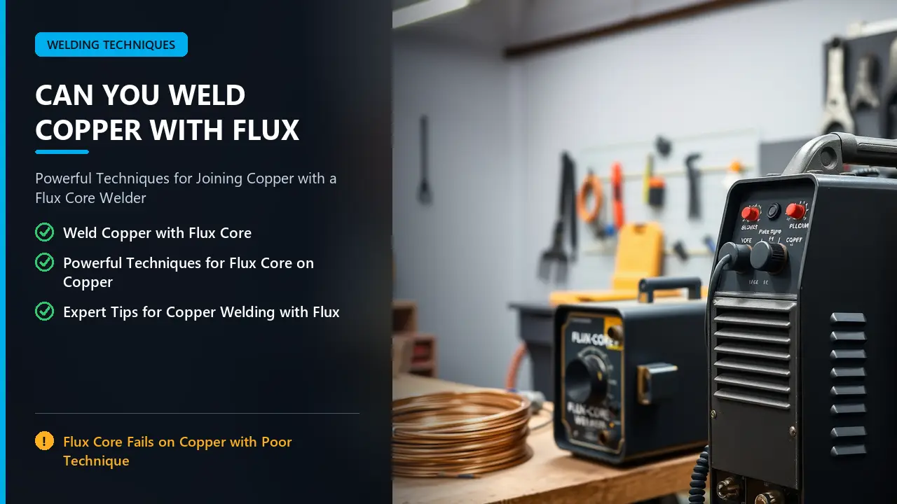 flux-core welder on copper wire