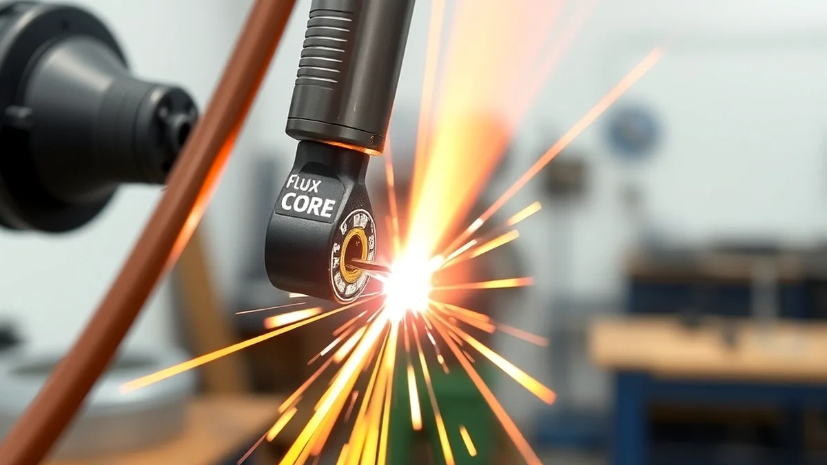 flux core wire and arc in action