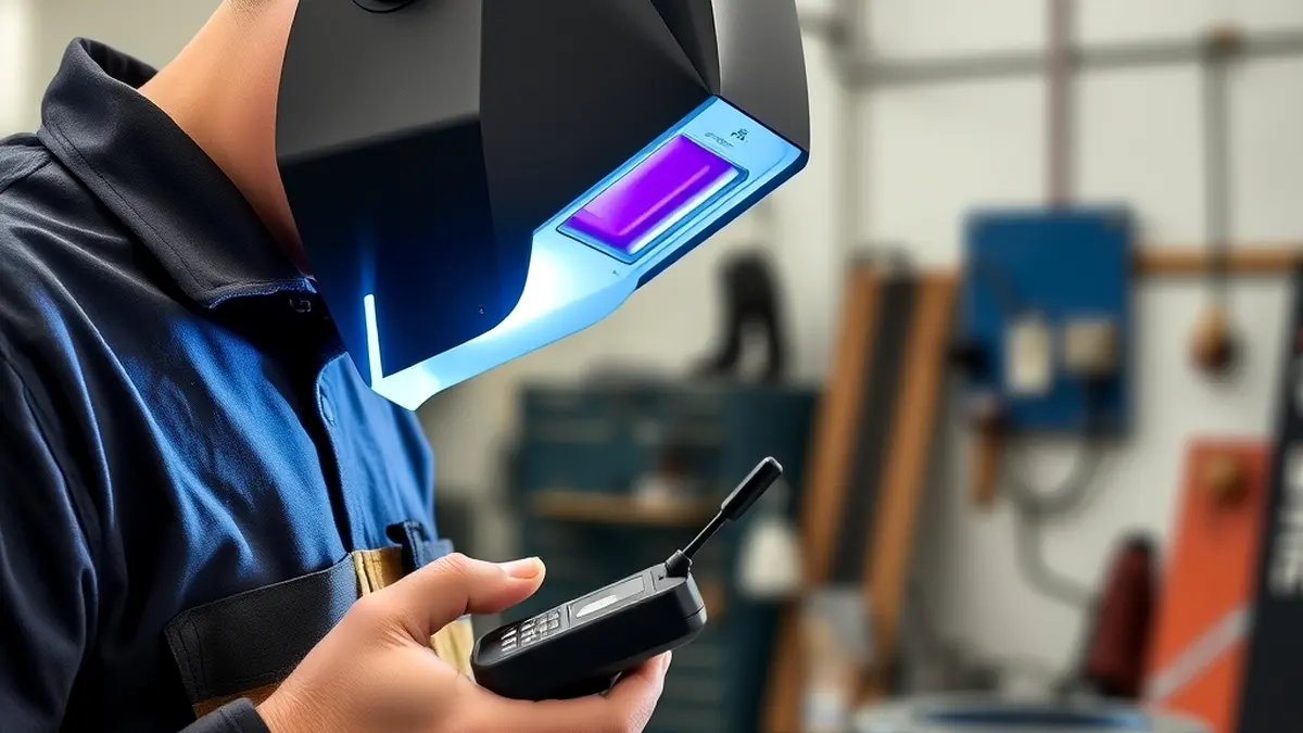welder testing helmet sensor with remote control