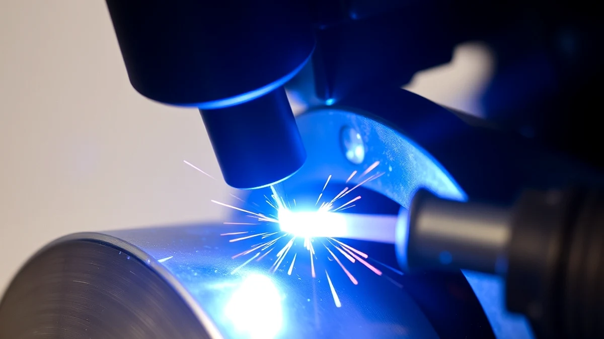 MIG welder's arc with argon shielding gas