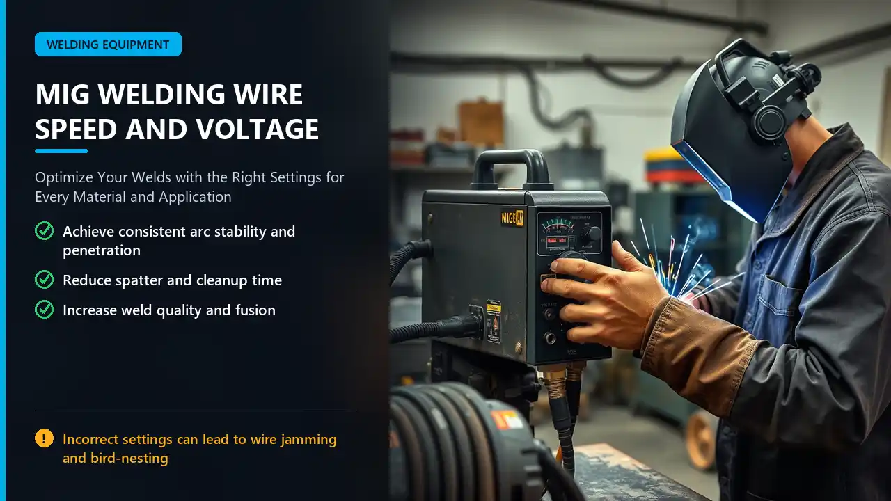 MIG welder in a workshop setting