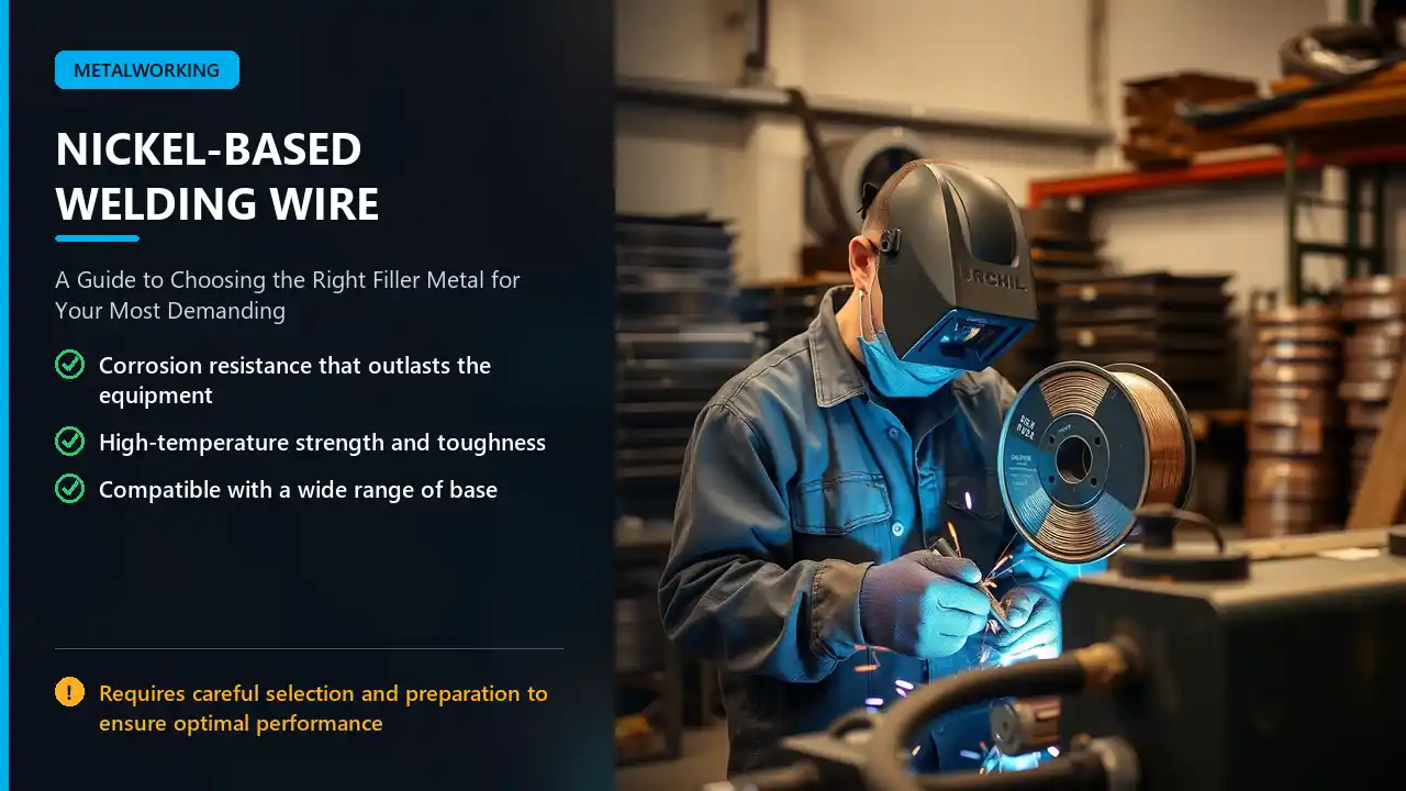 Nickel-based welding wire in a welding workshop