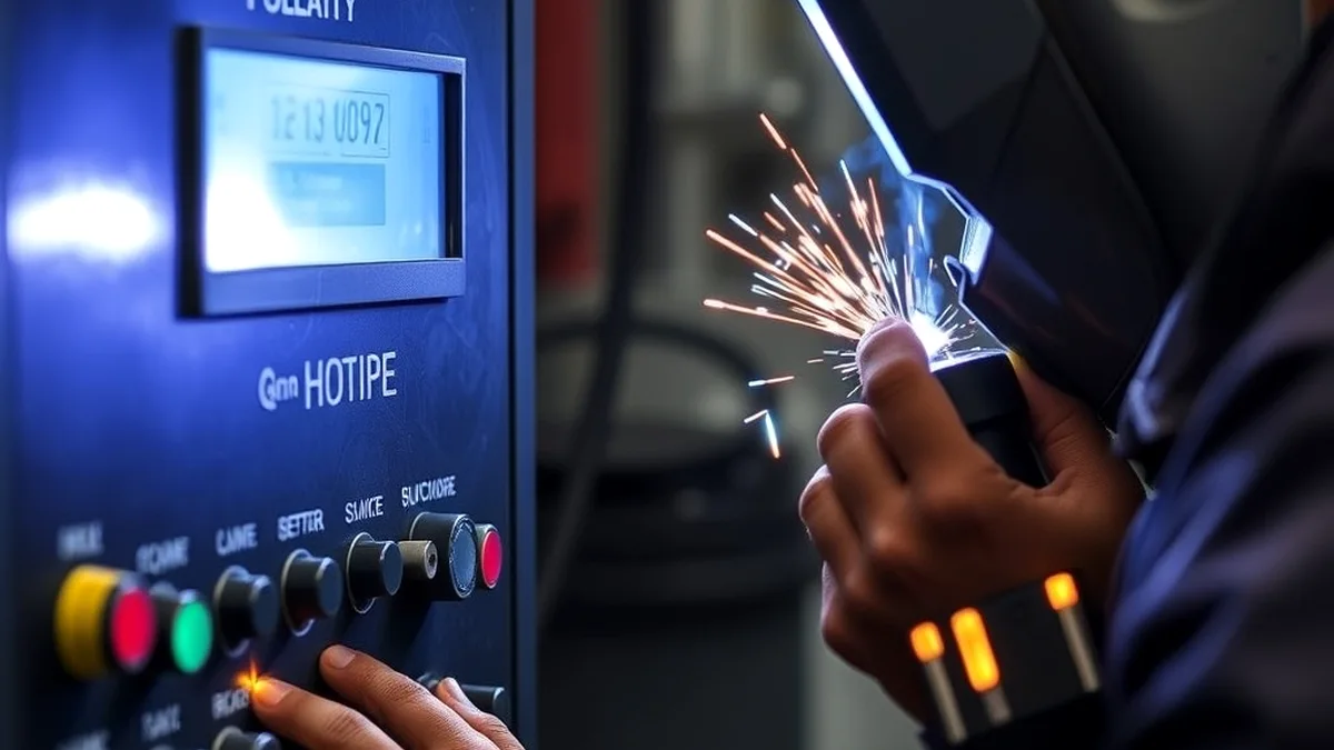 selecting polarity and shielding gas