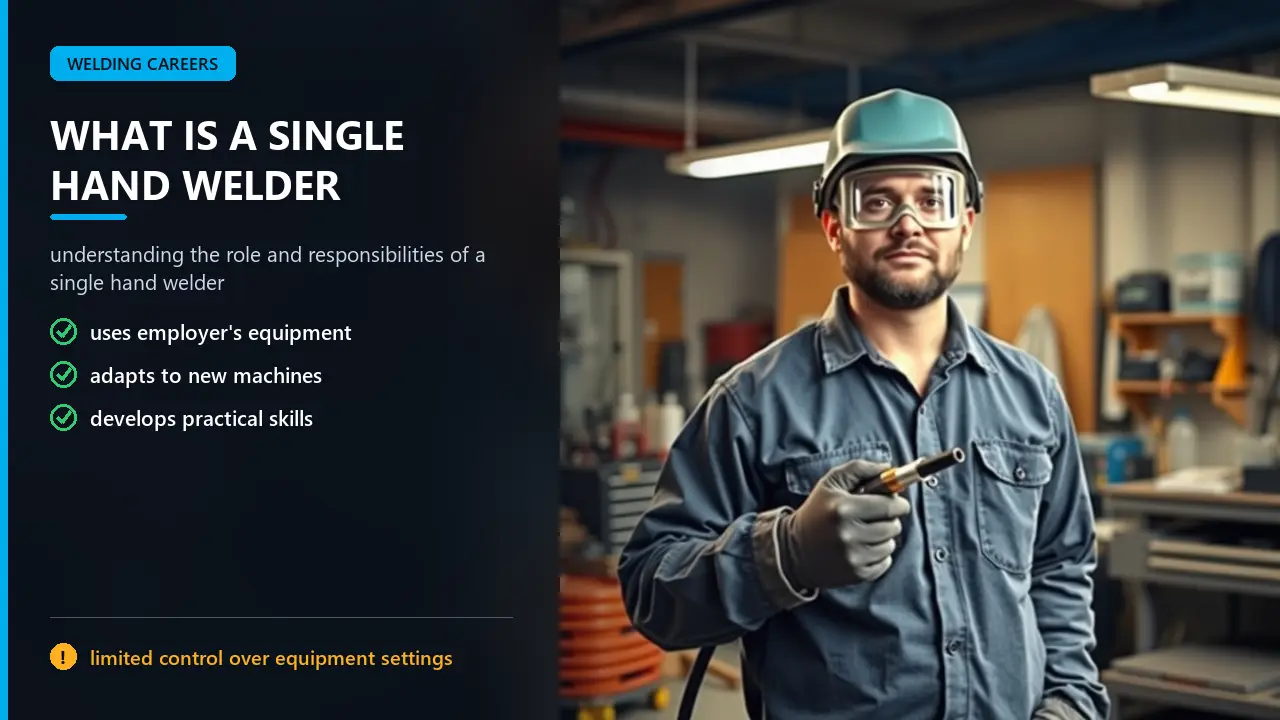 single hand welder in workshop