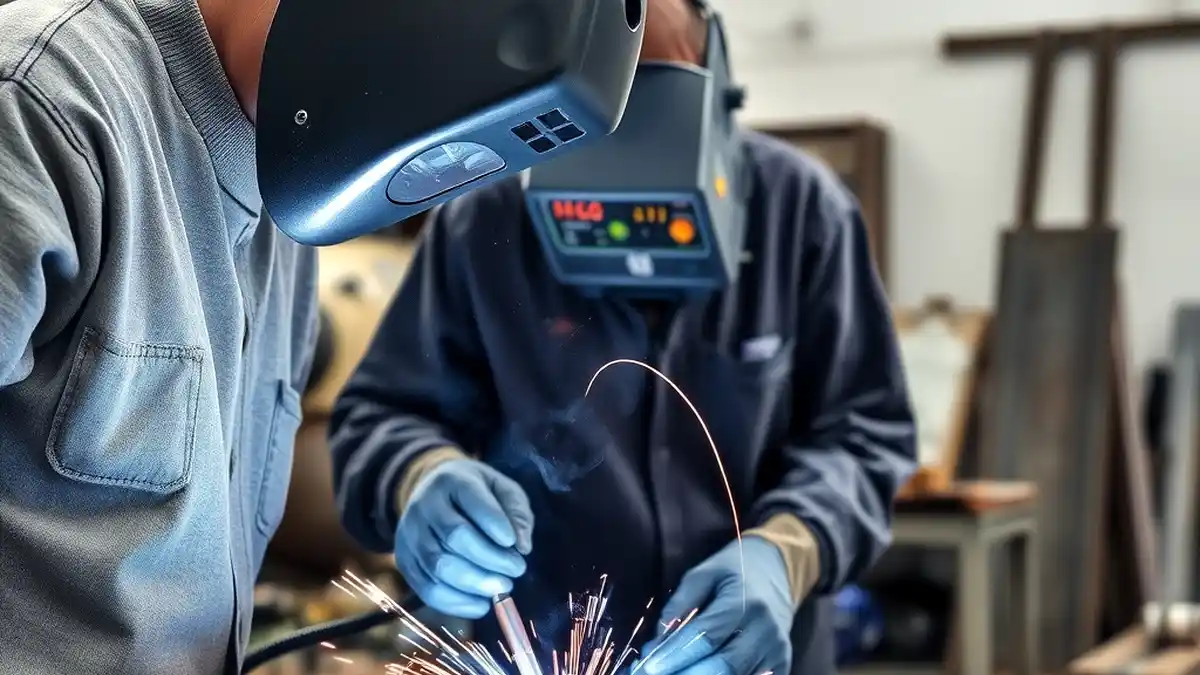 Skilled welder in action