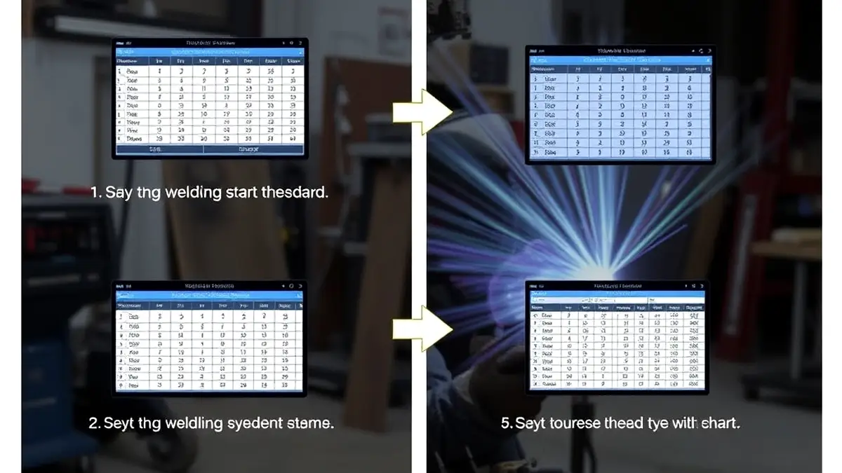Six steps to read a TIG welding settings chart