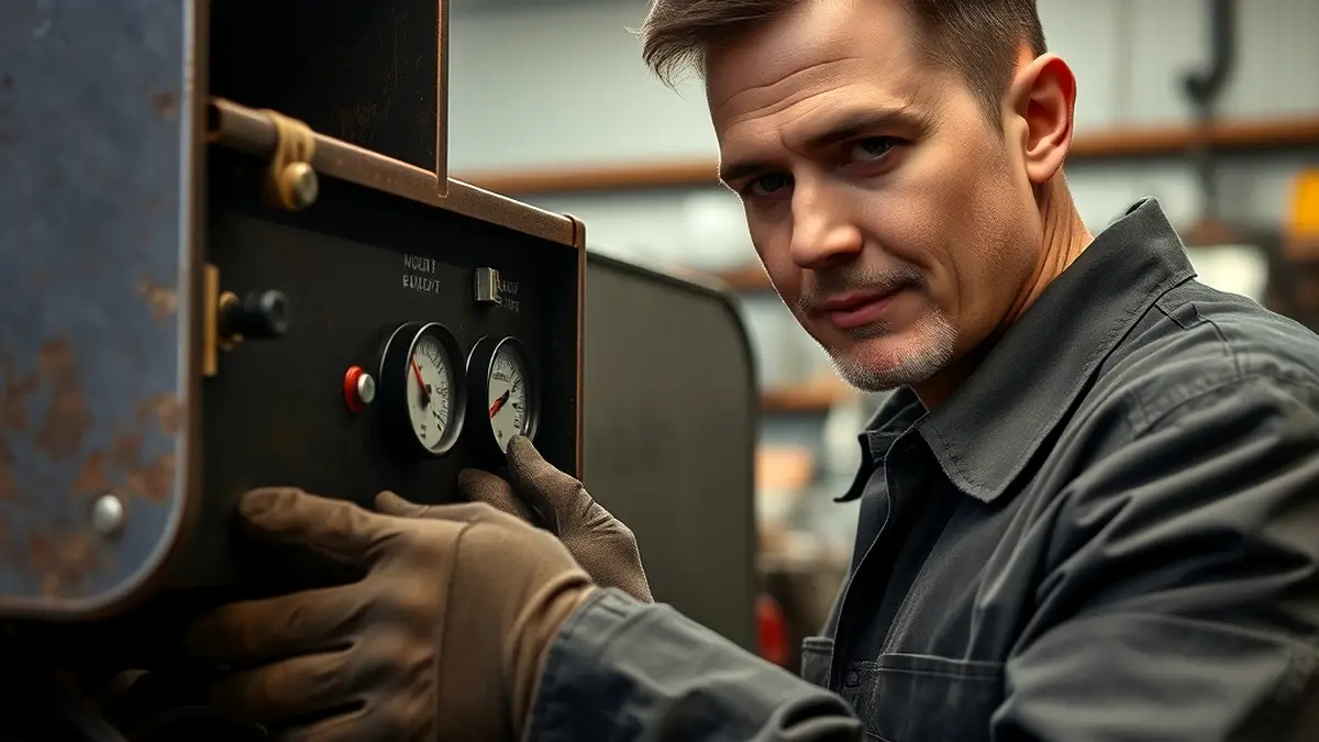 welder adjusting machine dials