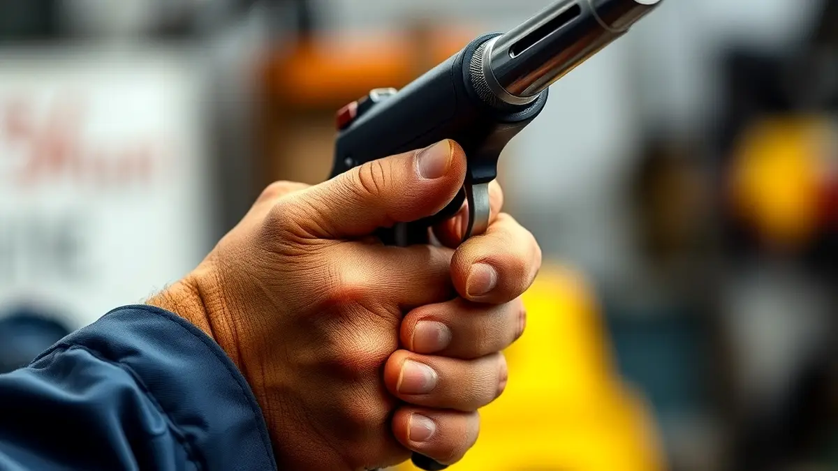 welding gun angle and hand position