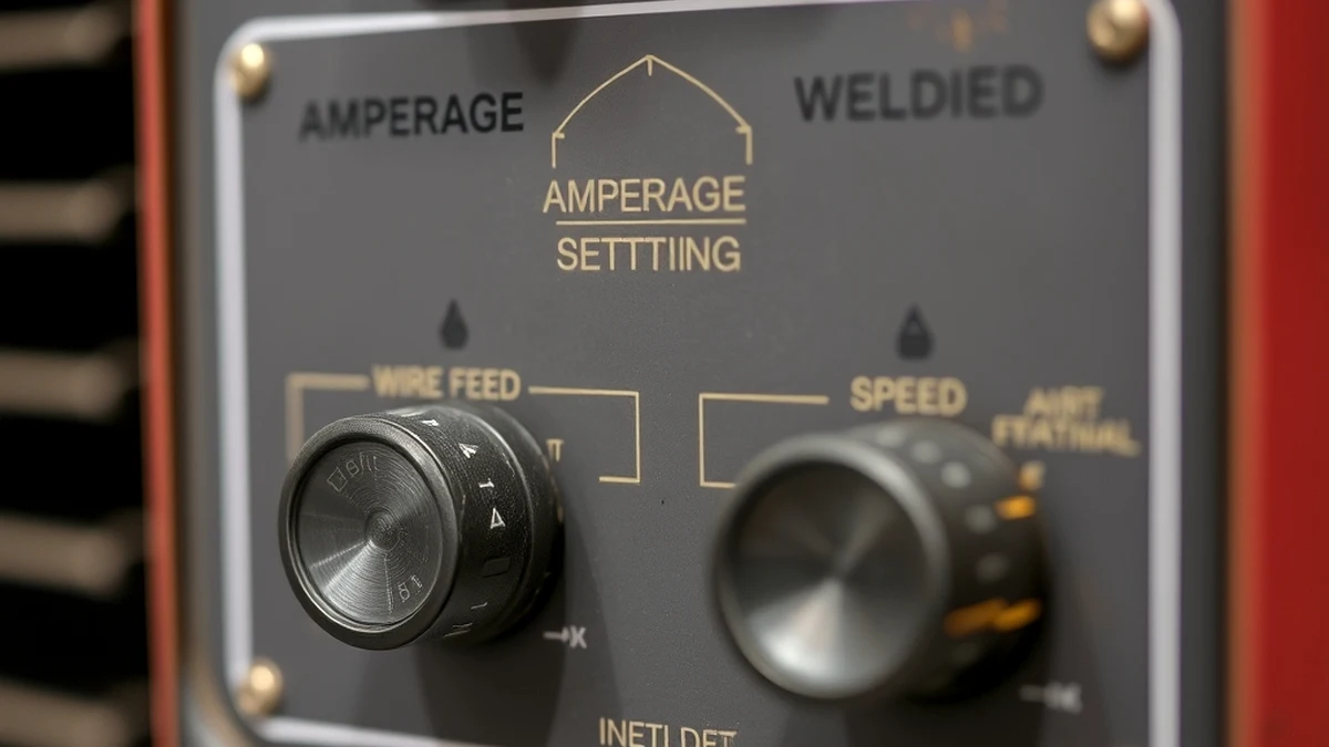 welding machine control panel and amperage setting