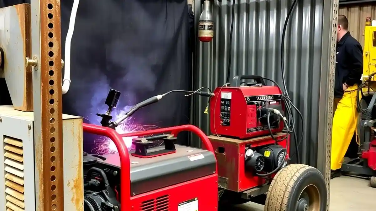 Welding rig in operation
