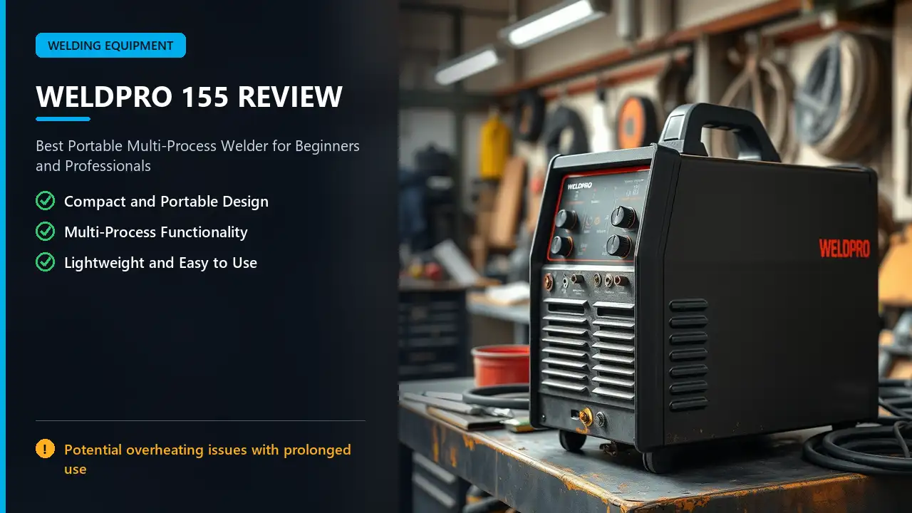 Weldpro 155 multi-process welder in workshop setting
